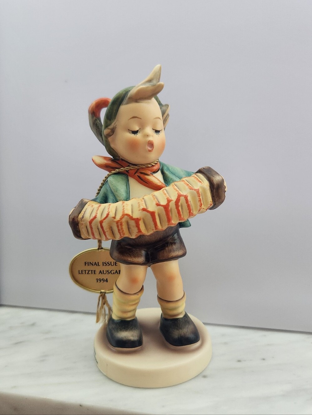 Vintage Hummel Accordion Boy #185 Goebel TMK-7/ Final Issue 1994